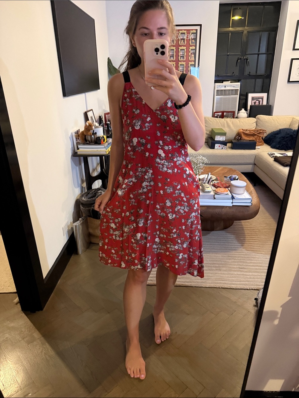 Rag & Bone Floral V-Neck Red Sundress